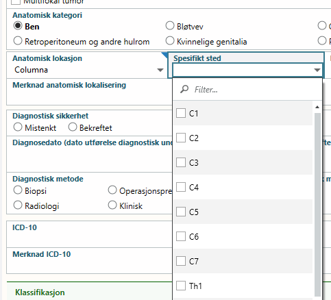 sarkom utreding multiselect anatomy